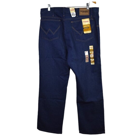 Wrangler Jeans 38 x 30 Mens Flex Denim Regular Fit Dark Wash Cotton Blend - Picture 3 of 9